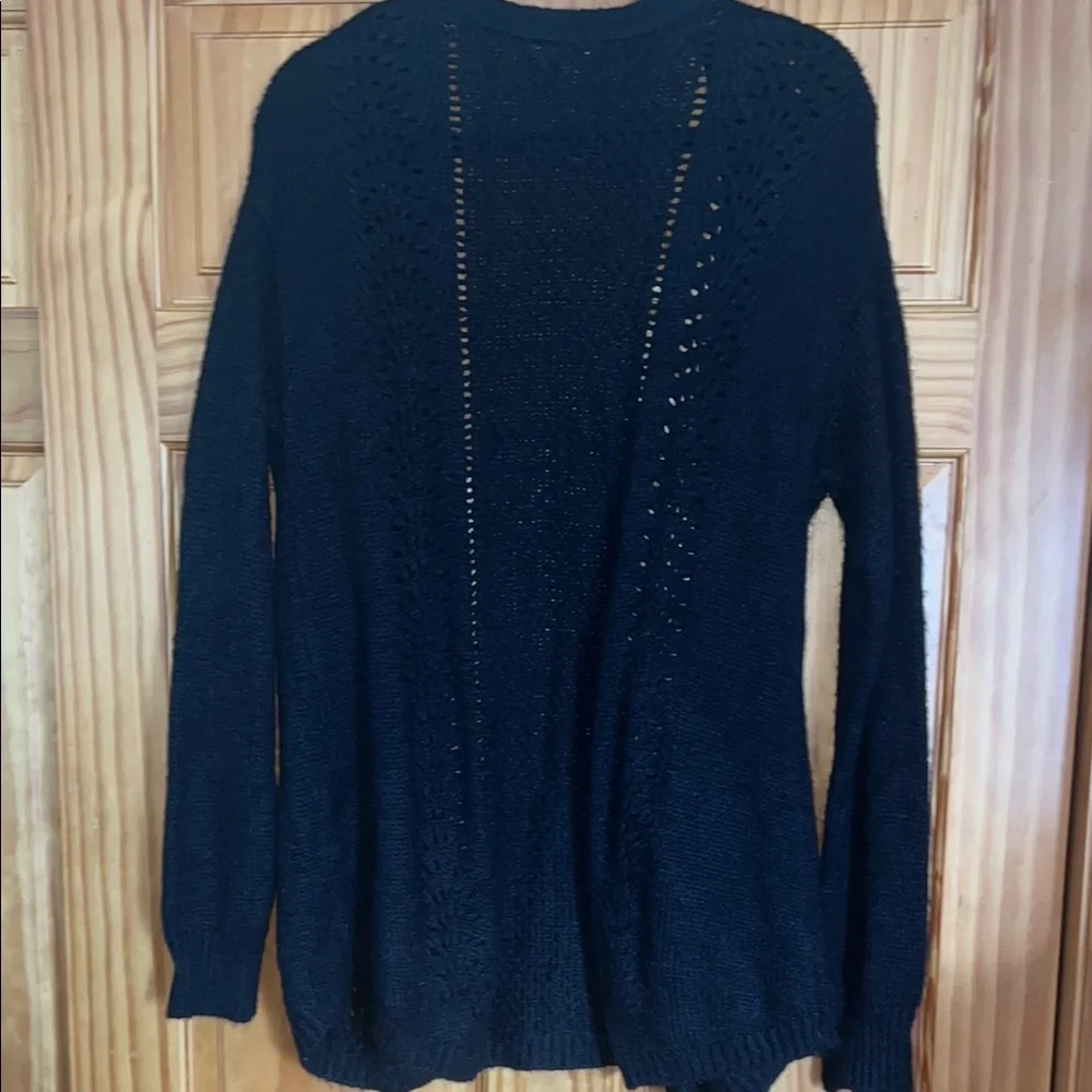 Women's Acrylic Blend Black Open-Front Sweater by Candie's [Size L] - Picture 3 of 12